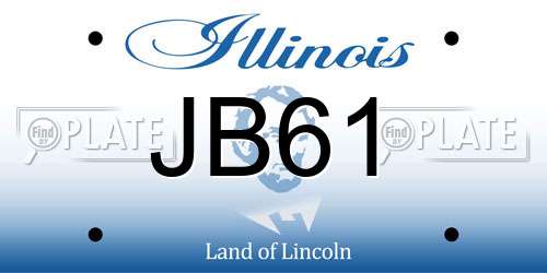 JB61 Illinois License Plate