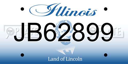 JB62899 Illinois License Plate