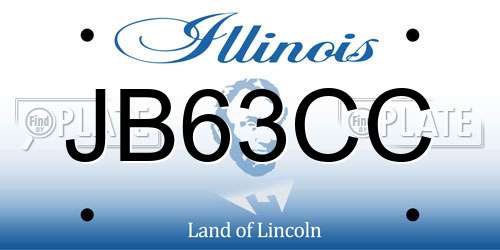 JB63CC Illinois License Plate
