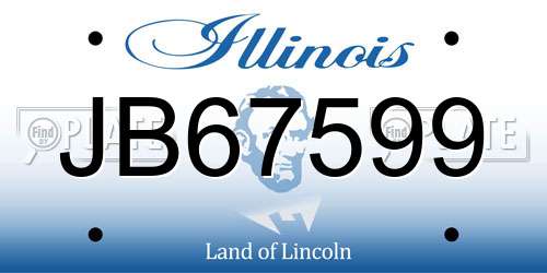 JB67599 Illinois License Plate