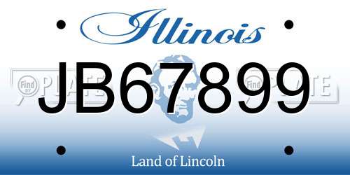JB67899 Illinois License Plate