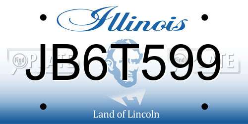 JB6T599 Illinois License Plate