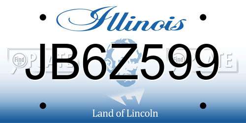 JB6Z599 Illinois License Plate