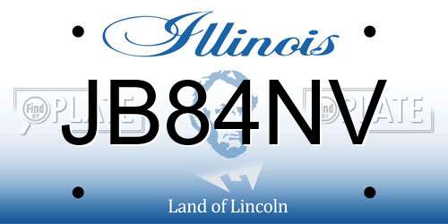 JB84NV Illinois License Plate