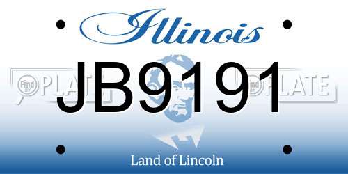 JB9191 Illinois License Plate