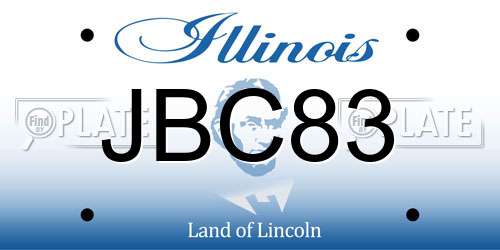 JBC83 Illinois License Plate