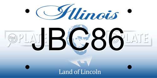 JBC86 Illinois License Plate