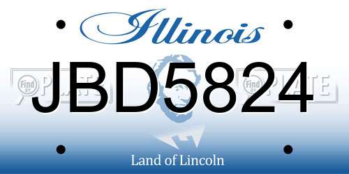JBD5824 Illinois License Plate