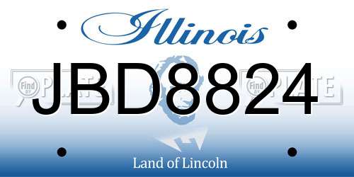JBD8824 Illinois License Plate