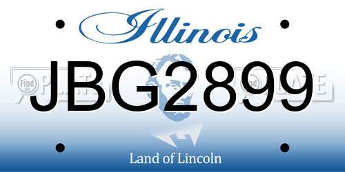 JBG2899 Illinois License Plate