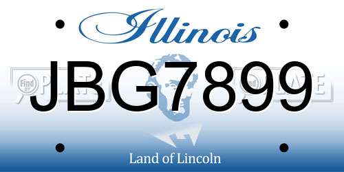 JBG7899 Illinois License Plate
