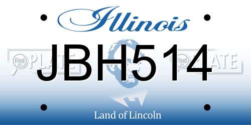 JBH514 Illinois License Plate
