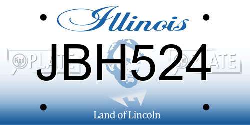 JBH524 Illinois License Plate