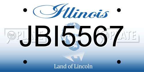 JBI5567 Illinois License Plate