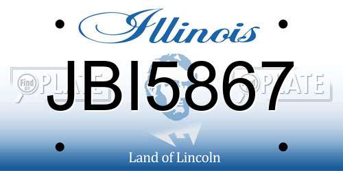 JBI5867 Illinois License Plate