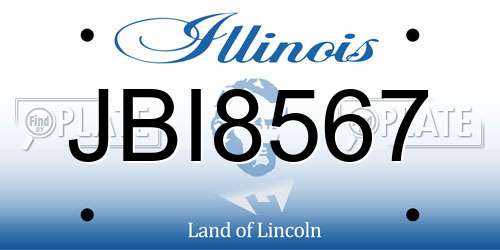 JBI8567 Illinois License Plate