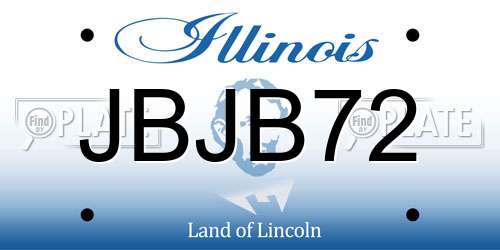 JBJB72 Illinois License Plate