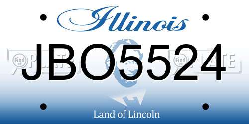 JBO5524 Illinois License Plate