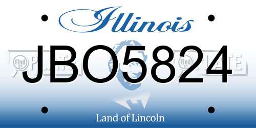 JBO5824 Illinois License Plate