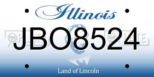JBO8524 Illinois License Plate