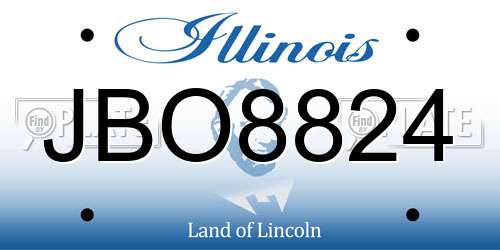 JBO8824 Illinois License Plate