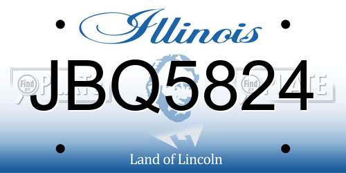JBQ5824 Illinois License Plate
