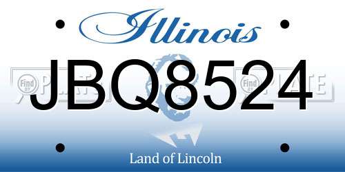 JBQ8524 Illinois License Plate