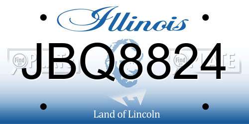 JBQ8824 Illinois License Plate