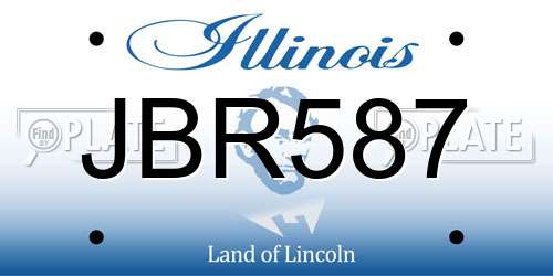 JBR587 Illinois License Plate