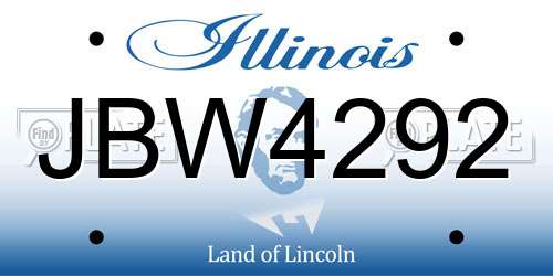JBW4292 Illinois License Plate