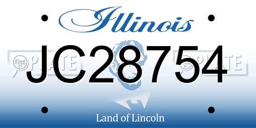 JC28754 Illinois License Plate