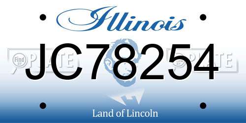 JC78254 Illinois License Plate