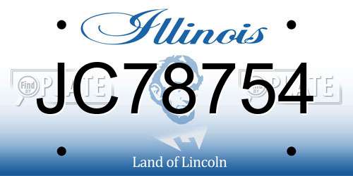 JC78754 Illinois License Plate