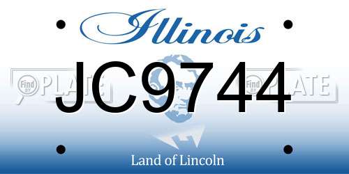 JC9744 Illinois License Plate