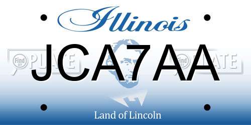 JCA7AA Illinois License Plate