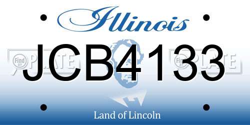 JCB4133 Illinois License Plate