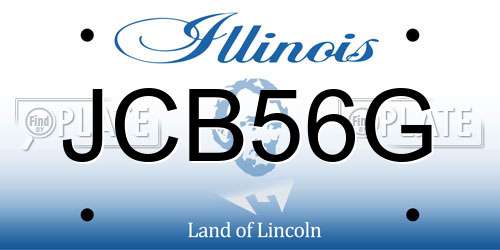 JCB56G Illinois License Plate