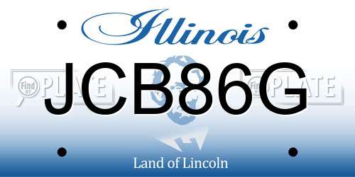 JCB86G Illinois License Plate