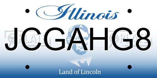 JCGAHG8 Illinois License Plate