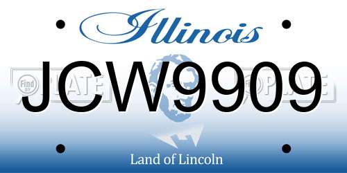 JCW9909 Illinois License Plate