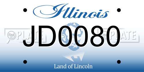 JD0080 Illinois License Plate