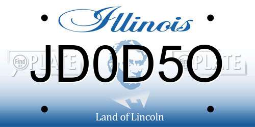 JD0D5O Illinois License Plate