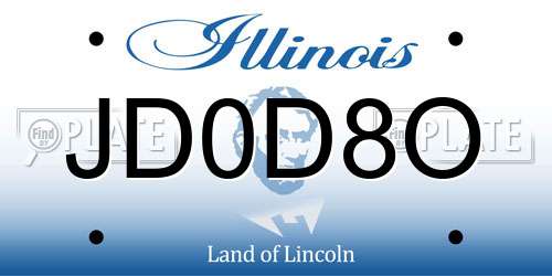 JD0D8O Illinois License Plate