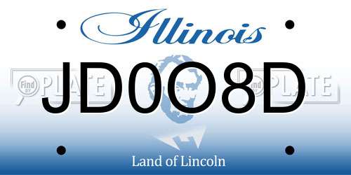 JD0O8D Illinois License Plate
