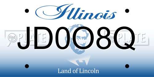 JD0O8Q Illinois License Plate