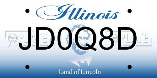 JD0Q8D Illinois License Plate