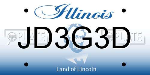 JD3G3D Illinois License Plate