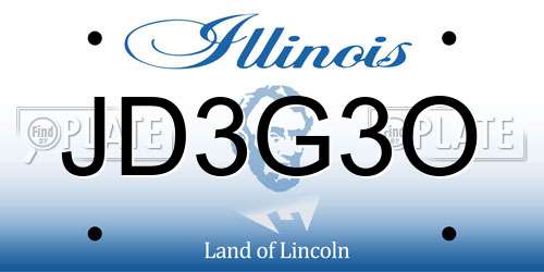JD3G3O Illinois License Plate