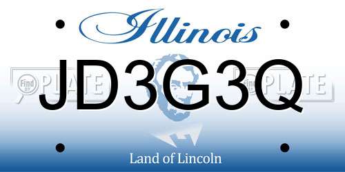 JD3G3Q Illinois License Plate