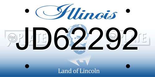 JD62292 Illinois License Plate